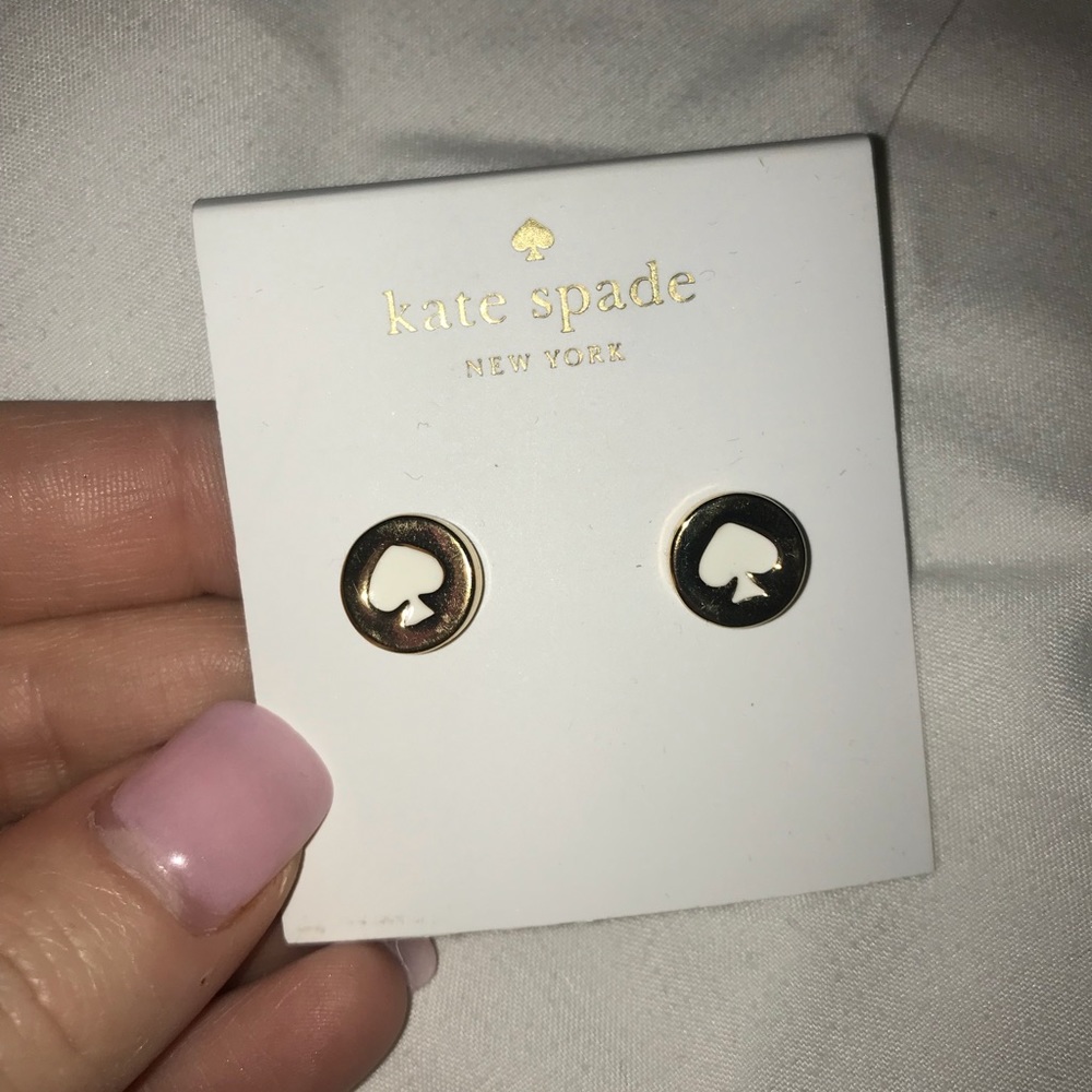 Kate Spade White spade earrings